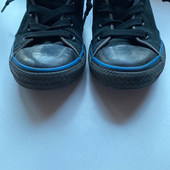Converse All Star Static Black Blue High Tops High Top Sneaker Kids Size 3 Youth - Picture 7 of 8